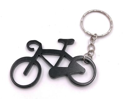Schlüsselanhänger Fahrrad schwarz Flach Metall Anhänger Charm