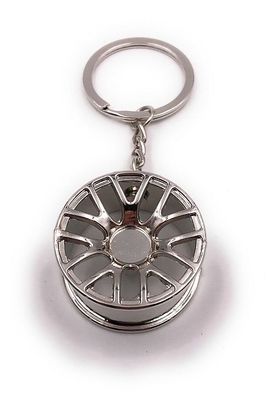 Schlüsselanhänger Felge Autofelge Reifen Tuning silber Anhänger Keychain