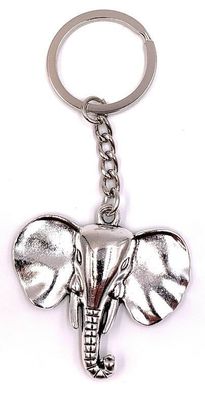 Schlüsselanhänger gehender Elefant Silber Metall Anhänger Charm