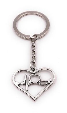 Schlüsselanhänger Herzschlag Glaube Christ im Herz silber Anhänger Keychain