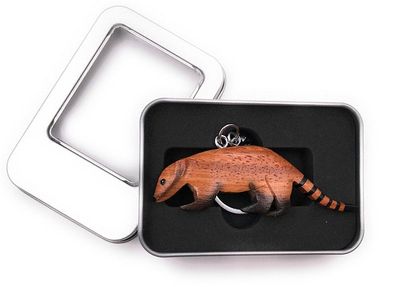 Schlüsselanhänger Holz Ameisenbär Säugetier Wildtier Anhänger in Geschenkbox