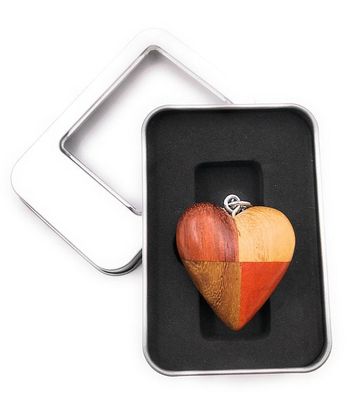 Schlüsselanhänger Holz Herz Liebe mehrfarbig Liebesymbol in Geschenkbox