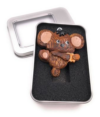 Schlüsselanhänger Holz Käse Nagetier Tier Haustier Anhänger in Geschenkbox