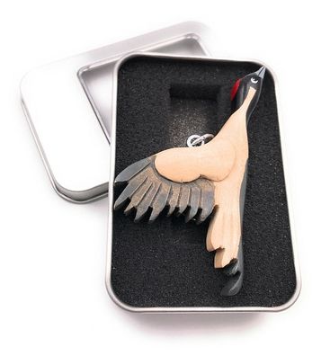 Schlüsselanhänger Holz Zugvogel Vogel Tier Storch Schwan Anhänger in Geschenkbox