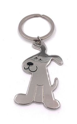 Schlüsselanhänger Hund lachend Gesicht Metall Anhänger Charm