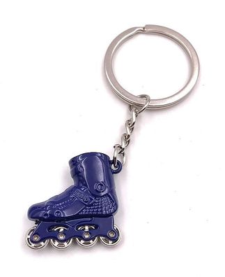 Schlüsselanhänger Inline Skates Rollschuhe blau silber Anhänger Keychain