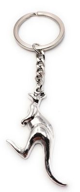 Schlüsselanhänger Keychain Silber Metall Känguru Beutel Tier Australien Anhänger