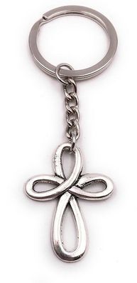 Schlüsselanhänger Knotenkreuz Kreuz Christentum Glaube silber Anhänger Keychain