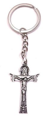 Schlüsselanhänger Kruzifix Jesus Kreuz N.R. Silber Metall Anhänger Charm