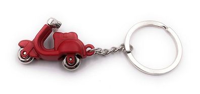 Schlüsselanhänger Motoroller rot Roller Fahrzeug Straßenverkehr Metall Anhänger