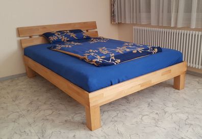 Bett Einzelbett Massivholzbett Udo, Buche massiv geölt, 140 x 200 cm