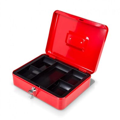 Geldkassette mini 12 cm rot mit Schlitz Münzfach und Schlüssel Geld Kasse NEU