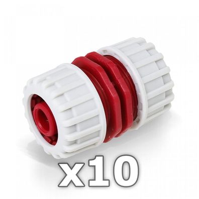 10 x Berlan 1/2'' Zoll Reparator Schlauchverbinder - RED LINE -