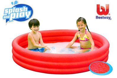 Bestway Planschbecken 3 Ring rot Kinder Baby Pool 152x30 cm