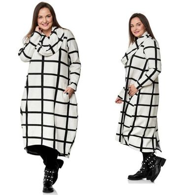 Lagenlook Kleid Stiefelkleid schwarz weiß New York Gr L 44