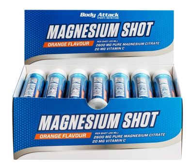 Body Attack Magnesium Shot 20 x 25ml Ampulle Hochdosiertes Magnesium-Citrat