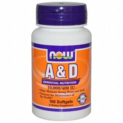 Now Foods, Vitamin A & D (10.000/400 IE, 100 Softgels)