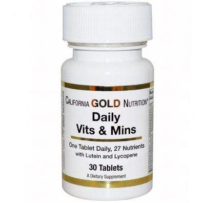 California Gold Nutrition, Vitamine & Mineralien (30 Tabletten)