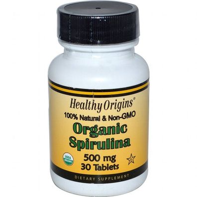 Healthy Origins, Bio-Spirulina (500 mg, 30 Tabletten)