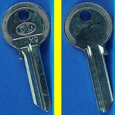 DL Schlüsselrohling X9 für BKS PZ - Profilzylinder / Normalprofil - Türzylinder