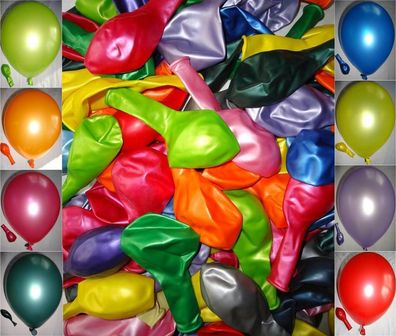 25 Luftballons metallic silber Luftballon Ballons EU Qualitätsware