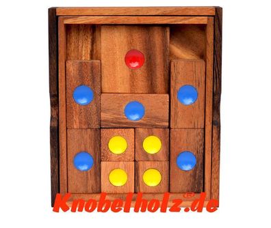 Khun Phan medium, Escape Schiebespiel Denkspiel Knobelspiel aus Holz Knobelholz