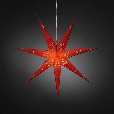 Weihnachtsstern 90cm rot perforiert weißes Kabel mit Schalter innen 2978-500