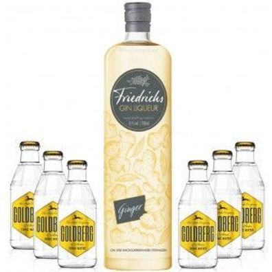 Friedrichs Gin Liqueur Ginger 0,7l 700ml (31% Vol) + 6x Goldberg Tonic Water 0,