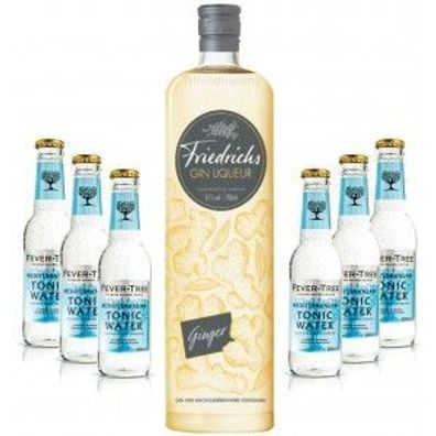 Friedrichs Gin Liqueur Ginger 0,7l 700ml (31% Vol) + 6x Fever-Tree Mediterranea