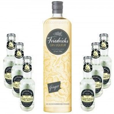 Friedrichs Gin Liqueur Ginger 0,7l 700ml (31% Vol) + 6 x Fentimans Premium Indi