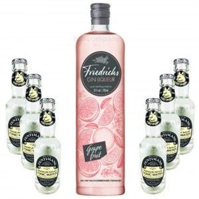 Friedrichs Gin Liqueur Grapefruit 0,7l 700ml (31% Vol) + 6 x Fentimans Premium