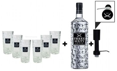Three Sixty Set Geschenkset ? Three Sixty Wodka Vodka 3L 3000ml (37,5% Vol) + P