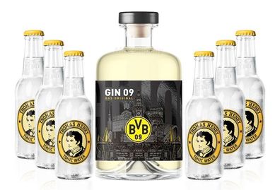 BVB Gin 09 Das Original 0,5l 500ml (43% Vol) + 6xThomas Henry Tonic Water 200ml