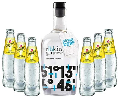r[h]eingin Handcrafted Dry Gin 0,5l 500ml (46% Vol) + 6x Schweppes Tonic Water