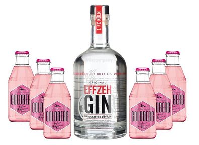Effzeh Handcrafted Dry Gin 0,5l 500ml (42% Vol) + 6xGoldberg Indian Hibiscus To