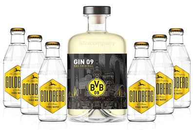 BVB Gin 09 Das Original 0,5l 500ml (43% Vol) + 6xGoldberg Tonic Water 0,2l MEHR