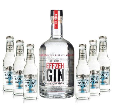 Effzeh Handcrafted Dry Gin 0,5l 500ml (42% Vol) + 6xFEVER-TREE Naturally Light