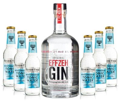 Effzeh Handcrafted Dry Gin 0,5l 500ml (42% Vol) + 6xFever-Tree Mediterranean To