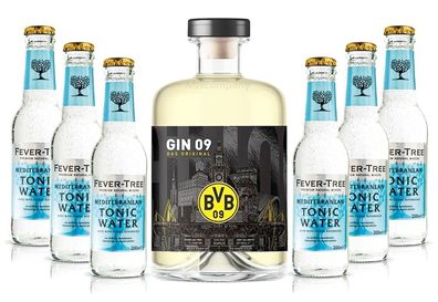 BVB Gin 09 Das Original 0,5l 500ml (43% Vol) + 6xFever-Tree Mediterranean Tonic