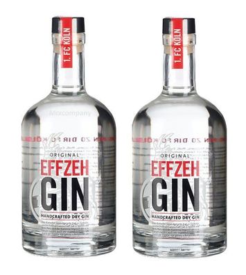 Effzeh Handcrafted Dry Gin 0,5l 500ml (42% Vol) - 2er Pack- [Enthält Sulfite]