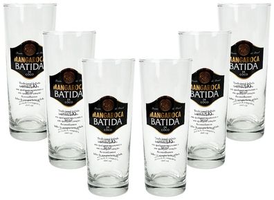 Mangaroca Batida Gläser - Kokoslikör Longdrink Gläser / Glas / 6er Set Cocktail