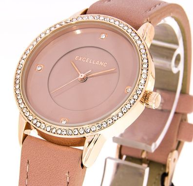 Damenuhr Excellanc Uhr Farbe rosegold teracotta hell
