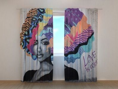 Fotogardine Graffiti Vorhang bedruckt Fotodruck Fotovorhang mit Motiv nach Maß