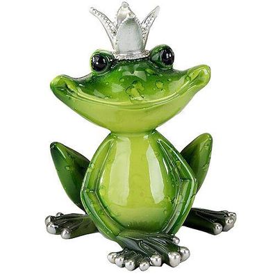 Formano Frosch Froschkönig gras grün Kunststein Stein Figur 12 cm NEU