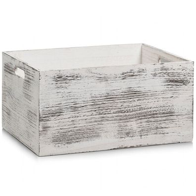 Aufbewahrungsbox RUSTIC WHITE, Holz , 40x30x20 cm, ZELLER