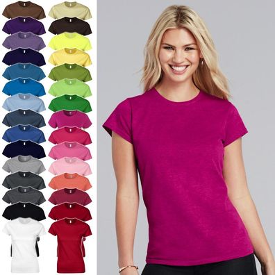 4er Pack Gildan Ladies' Softstyle Fitted Ring Spun T-Shirt 64000L
