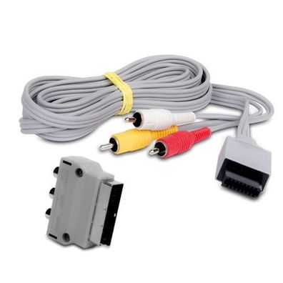 Original Nintendo Wii 3 Cinch - Chinch Kabel + Scart Adapter
