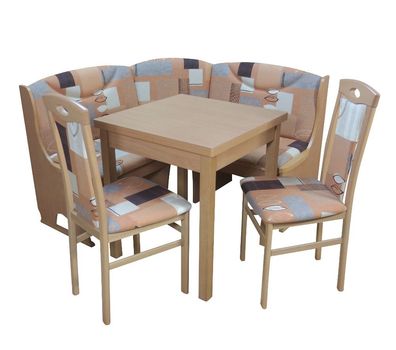 Hofmann Eckbankgruppe aus Truheneckbank 125x125 cm, Ausziehtisch, 2 Stühle Hofmann Eckbankgruppe aus Truheneckbank 125x125 cm, Ausziehtisch, 2 Stühle