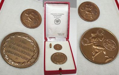 Ewald Kroth Medaille und Reversnadel aus Bronze aus den 1970er Jahren