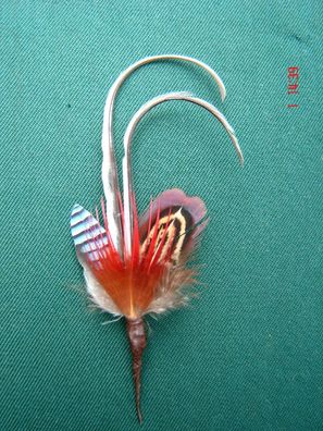 Rehradl bayrische Trachtenhut Hutfeder Hutschmuck mit Jagdhorn und Halter